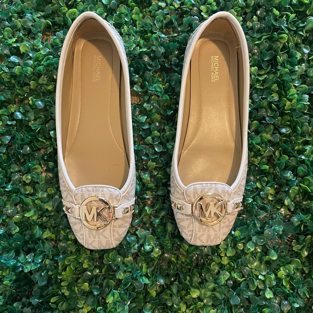 Michael Kors Beige Logo Loafers